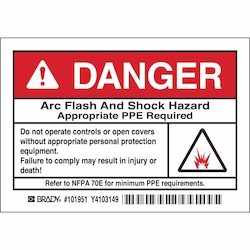 Brady 101951 Arc Flash Label
